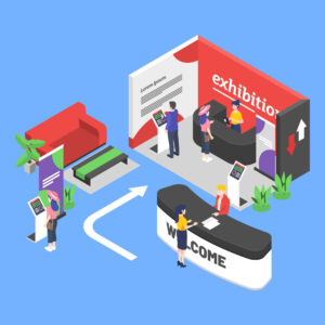virtual trade show setup using virtual trade show platform